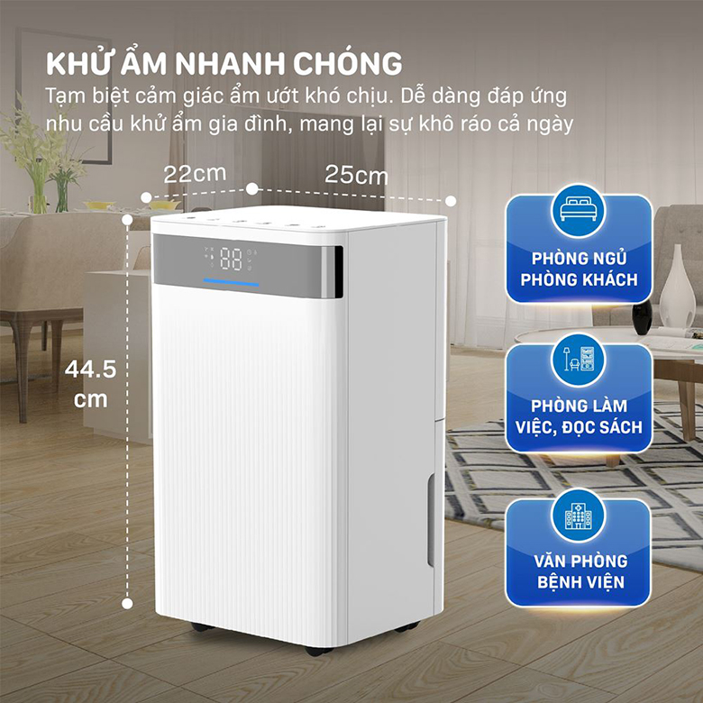 Tích hợp chức năng lọc không khí - Máy hút ẩm Fujihome DH12NW