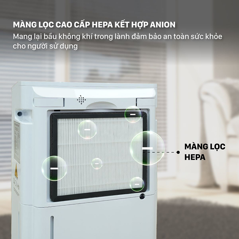 Kết hợp lọc không khí HEPA - Máy hút ẩm Fujihome DH25W-HEPA-NEW