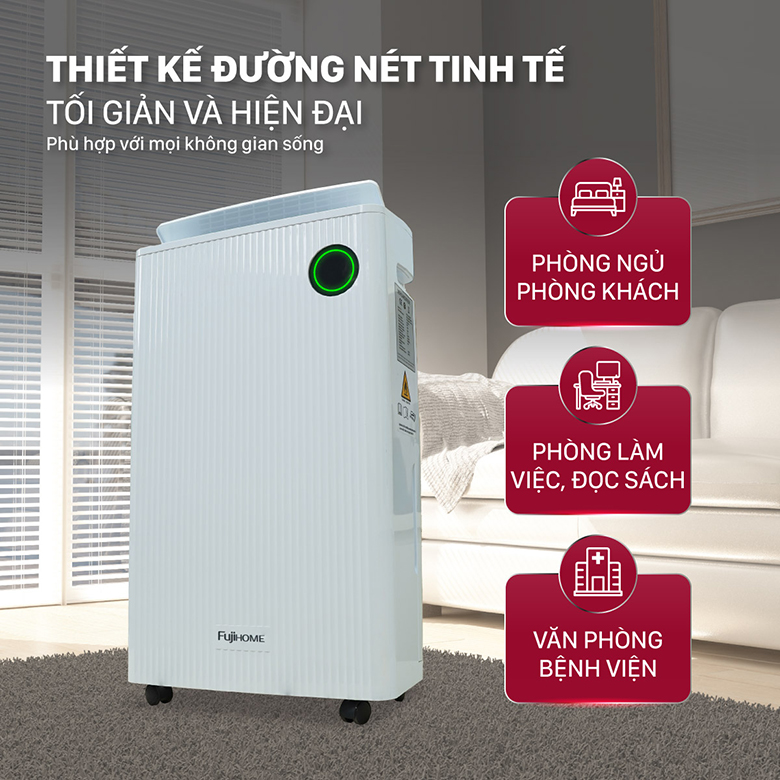 Thiết kế hiện đại - Máy hút ẩm Fujihome DH25W-HEPA-NEW