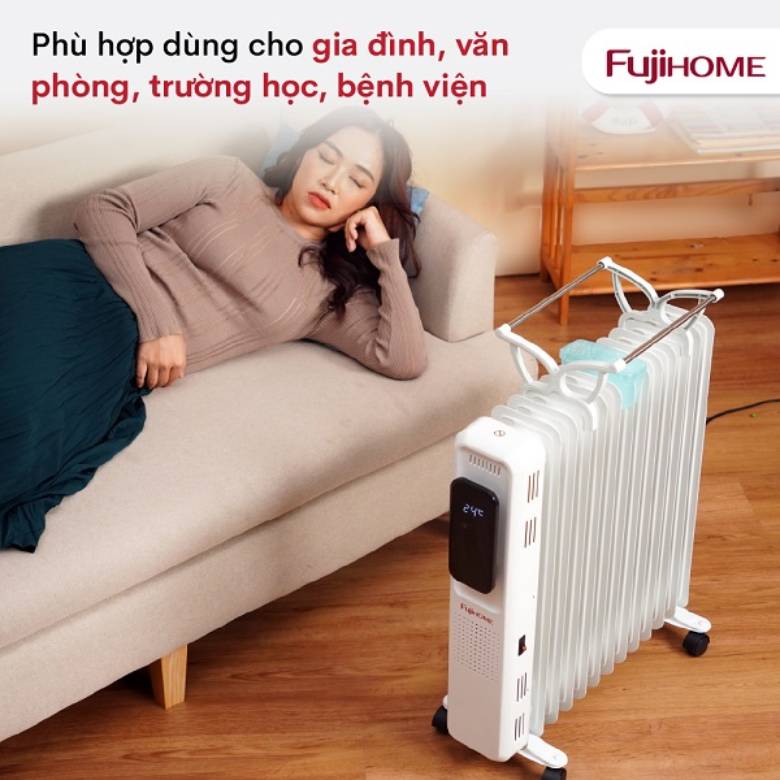  Máy sưởi dầu FUJIHOME OH8613 - Thiết kế sang trọng