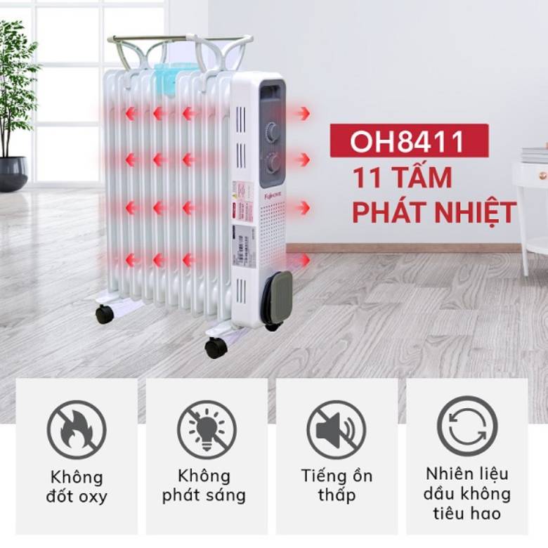  Máy sưởi dầu FUJIHOME OH8411 - 11 thanh phát nhiệt