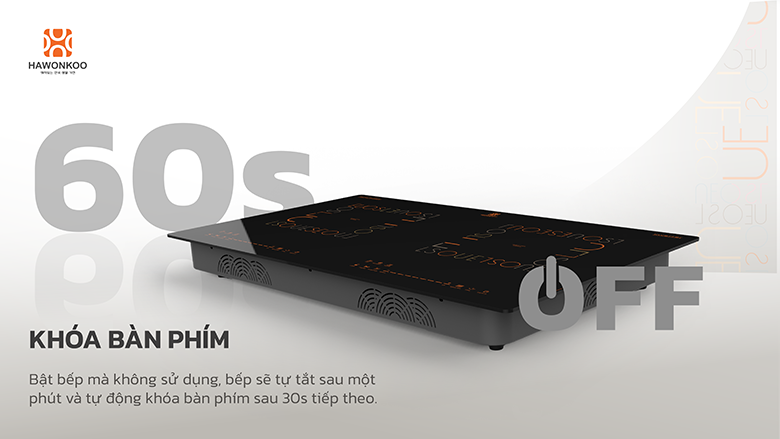 Bếp từ đôi Hawonkoo Seoul CEH-288-II khóa phím an toàn