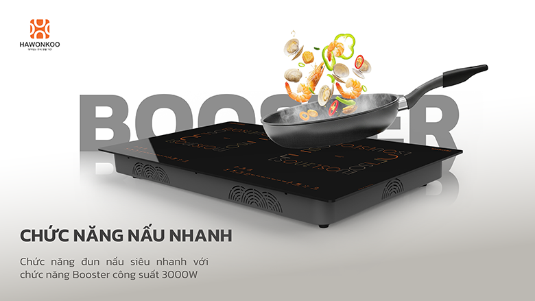 Bếp từ đôi Hawonkoo Seoul CEH-288-II chức năng booster