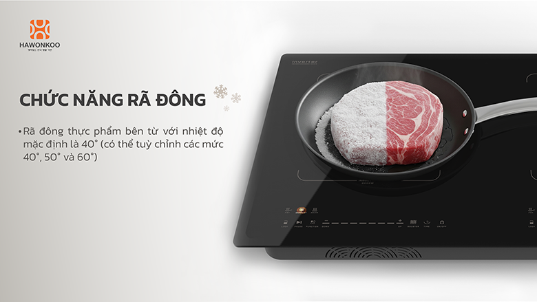 Bếp từ đôi Hawonkoo Seoul CEH-265-II có chức năng rã đông