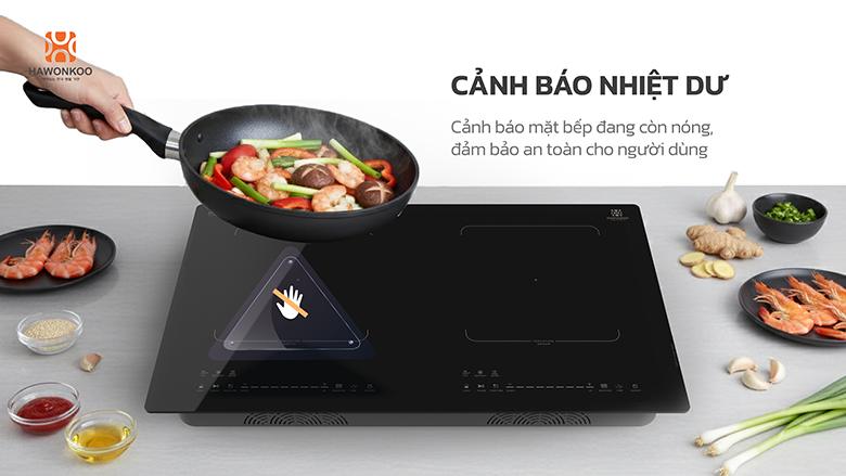 Bếp từ đôi Hawonkoo Seoul CEH-265-II có cảnh báo nhiệt dư