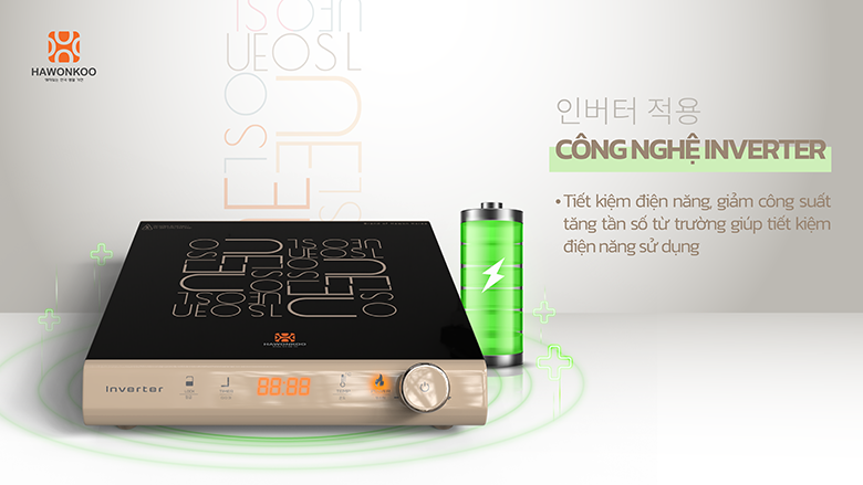 Bếp từ SEOUL-CEH-108-I-GR/CF inverter tiết kiệm điện