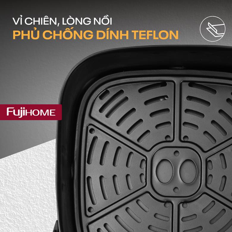  Nồi chiên không dầu Fujihome A8DG1 8.0 Lít - Lớp chống dính Teflon cao cấp