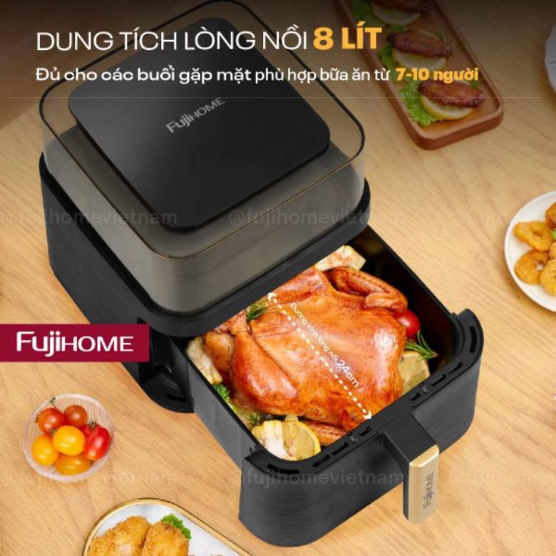  Nồi chiên không dầu Fujihome A8DG2 8 Lít