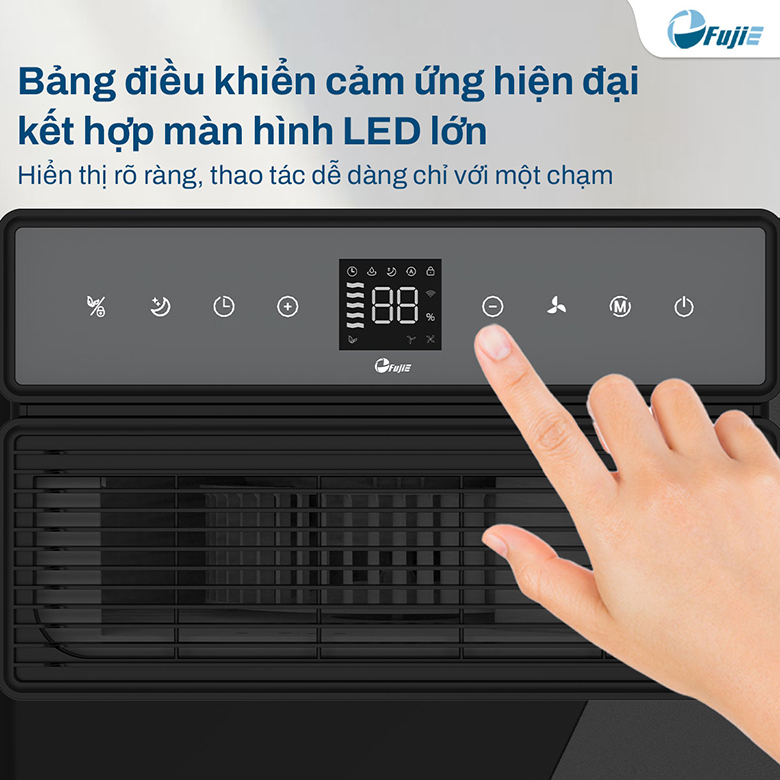 Màn hình LED và bảng điều khiển cảm ứng - Máy hút ẩm Fujie HM-924ED