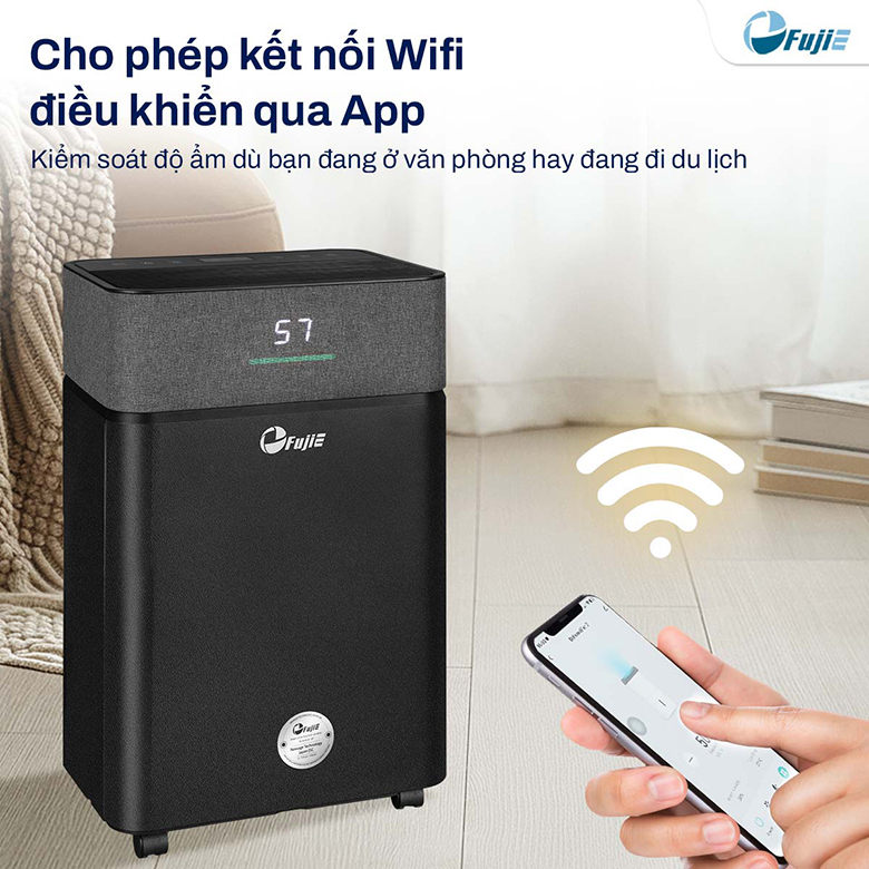Điều khiển qua điện thoại - Máy hút ẩm Fujie HM-920ED