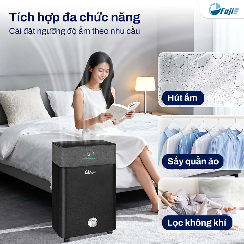 Hệ thống lọc không khí kép - Máy hút ẩm Fujie HM-920ED