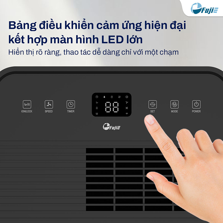 Màn hình LED và bảng điều khiển cảm ứng - Máy hút ẩm Fujie HM-920ED