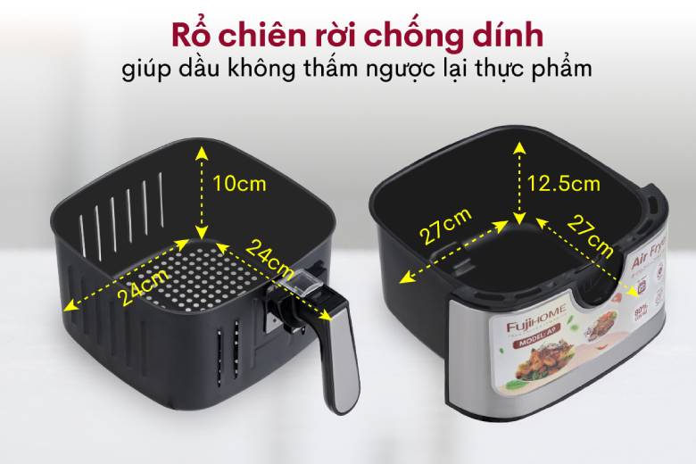 Nồi chiên không dầu Fujihome A9 9.2 Lít - Lớp chống dính cao cấp