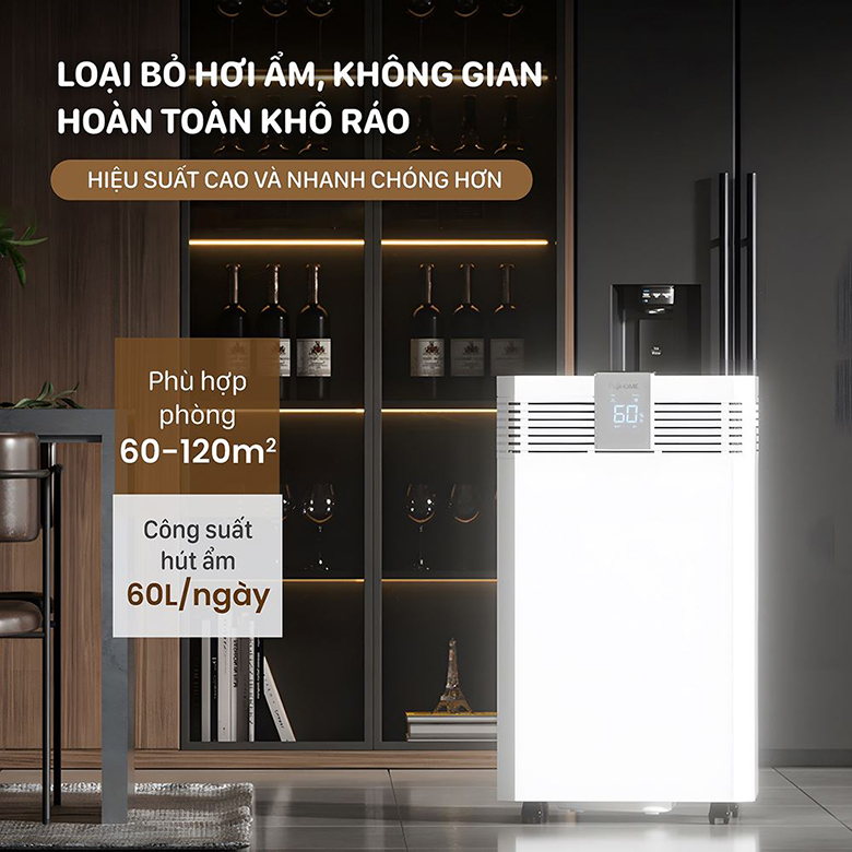 Hiệu suất hút ẩm vượt trội - Máy hút ẩm Fujihome DH60W-HEPA