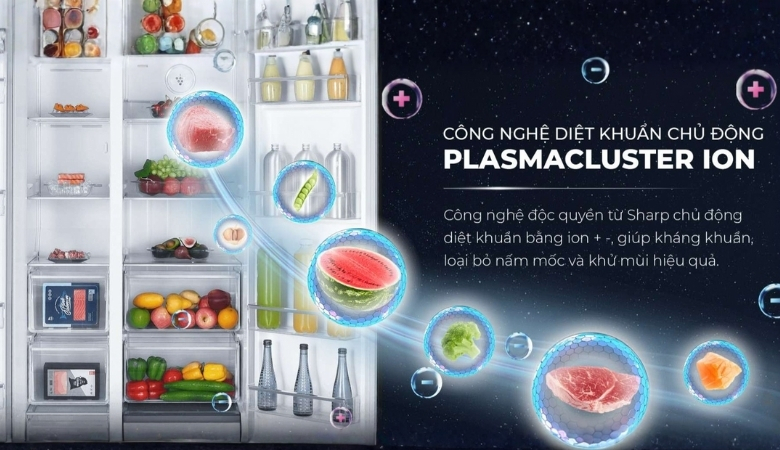 Công nghệ khử mùi tủ lạnh Sharp