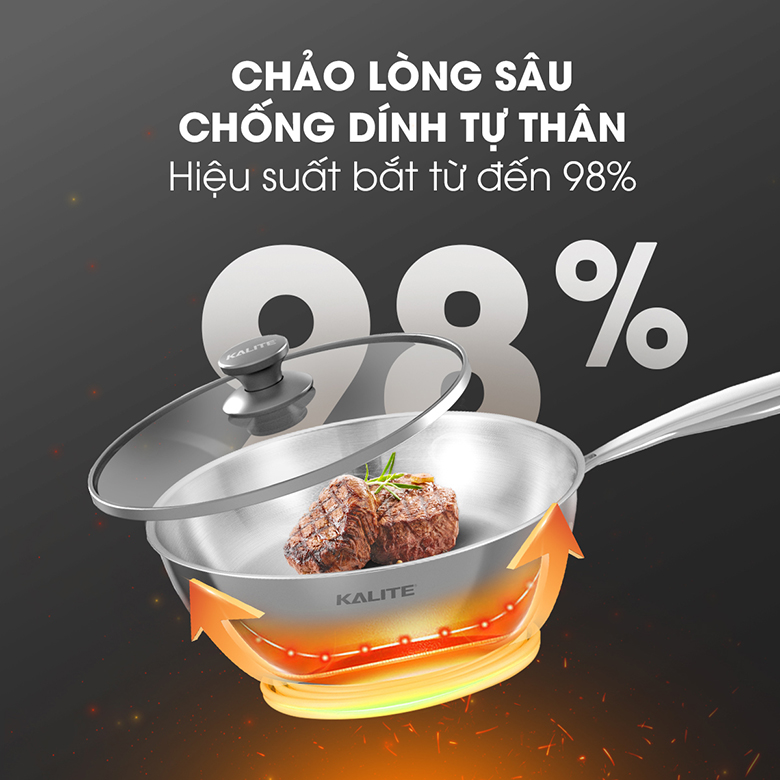 Khả năng chống dính tự nhiên - Chảo xào Kalite KWP2601 size 26cm