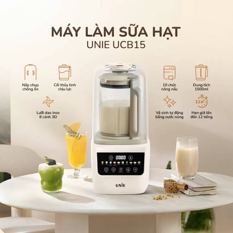 Máy làm sữa hạt UNIE UCB15 1.5 lít