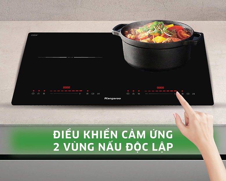 Bếp từ đôi KGIC50D5T cảm ứng nhạy
