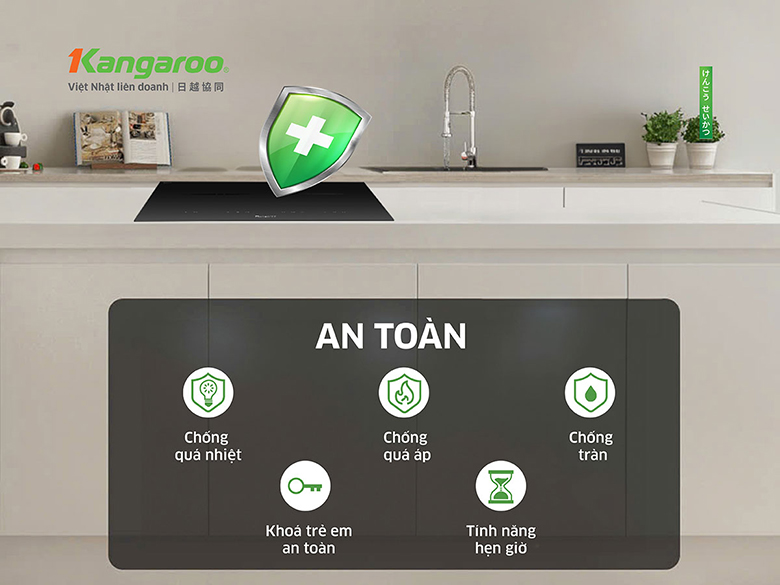 Bếp từ đôi Kangaroo KGIC50D3C nhiều tính năng an toàn