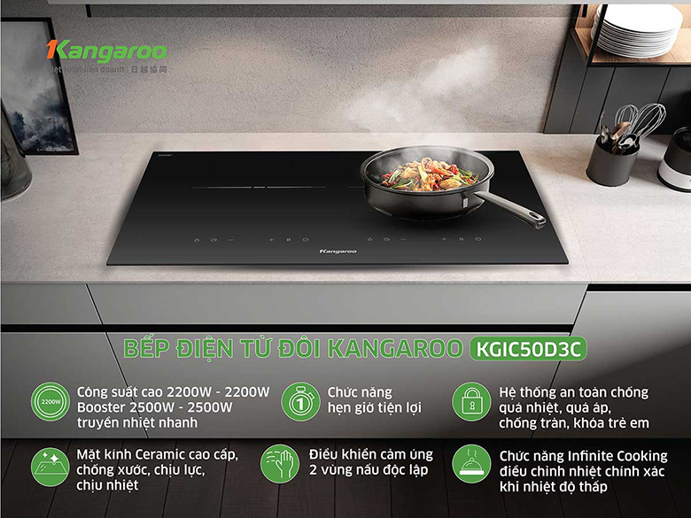 Bếp từ đôi Kangaroo KGIC50D3C