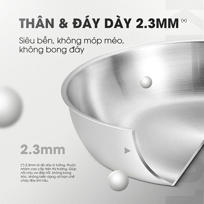 Thân và đáy dày - Chảo rán Kalite KFP2603 size 26cm