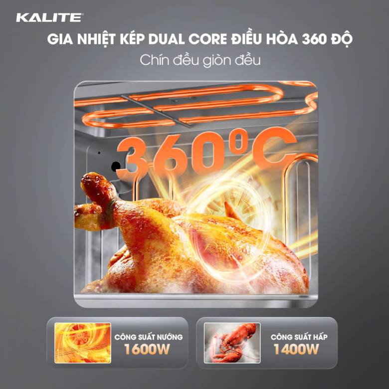 Nồi chiên hơi nước KALITE ULTRA 360 20L - Gia nhiệt kép Dual Core