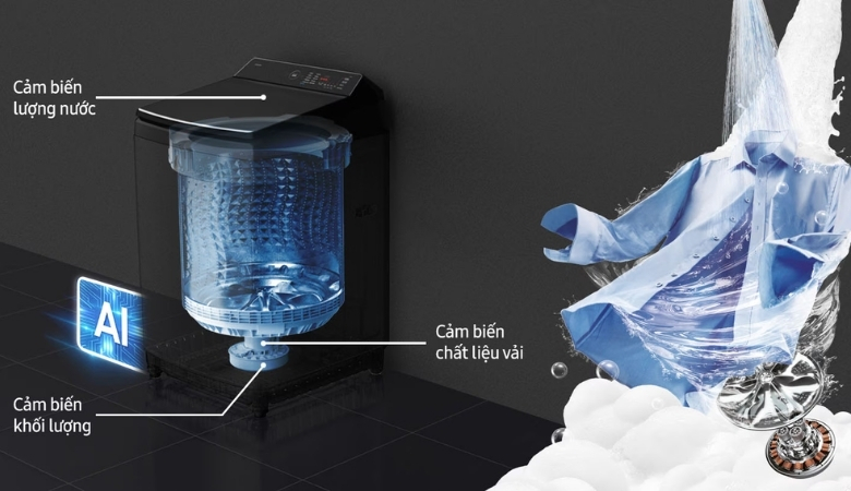 Máy giặt Samsung có công nghệ cảm biến nhận diện loại vải