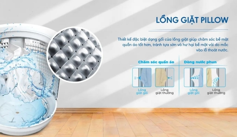 Máy giặt Aqua lồng giặt Pillow