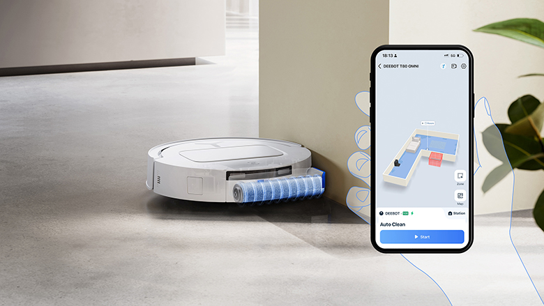 Robot hút bụi lau nhà Ecovacs T80 Omni kêt nối ứng dụng