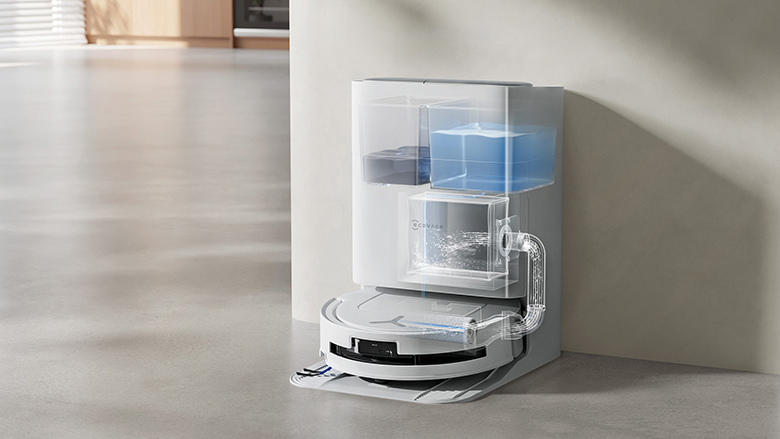 Robot hút bụi lau nhà Ecovacs T80 OMNI - Trắng có trạm sạc thông minh