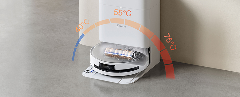 Ecovacs Deebot T80 OMNI giặt giẻ bằng nước nóng