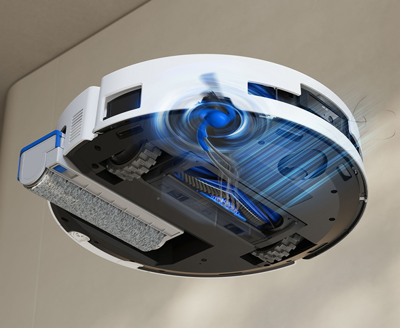 Robot hút bụi ECOVACS T80 OMNI màu Trắng có chổi chống rối