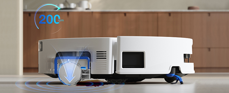 Robot hút bụi lau nhà Ecovacs T80 Omni - Trắng công nghệ Ozmo roller