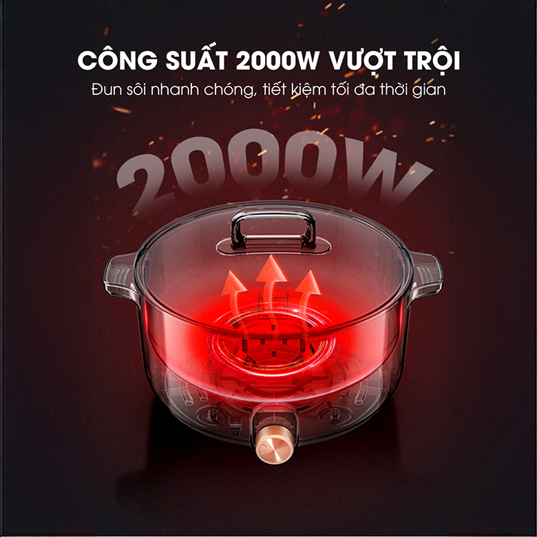 Công suất mạnh mẽ - Nồi lẩu đa năng Kalite KL568-S 6 lít