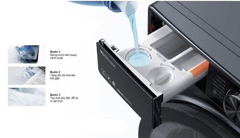 Máy giặt Toshiba tạo bọt siêu mịn