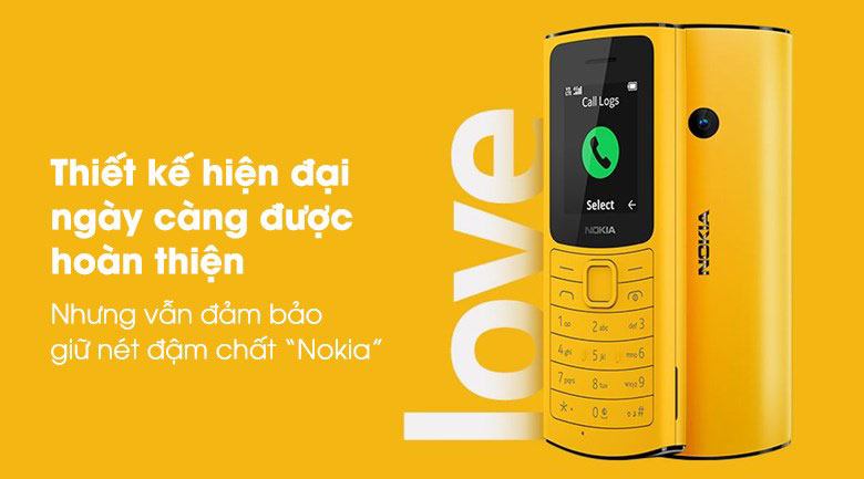 Điện thoại Nokia 110 4G TA-1376 DS VN Vàng - Thiết kế gọn gàng, bắt mắt