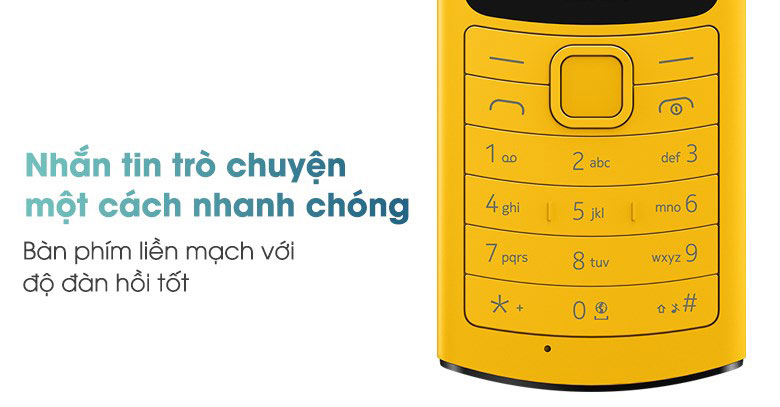Điện thoại Nokia 110 4G TA-1376 DS VN Vàng - Bàn phím mềm, độ nảy tốt