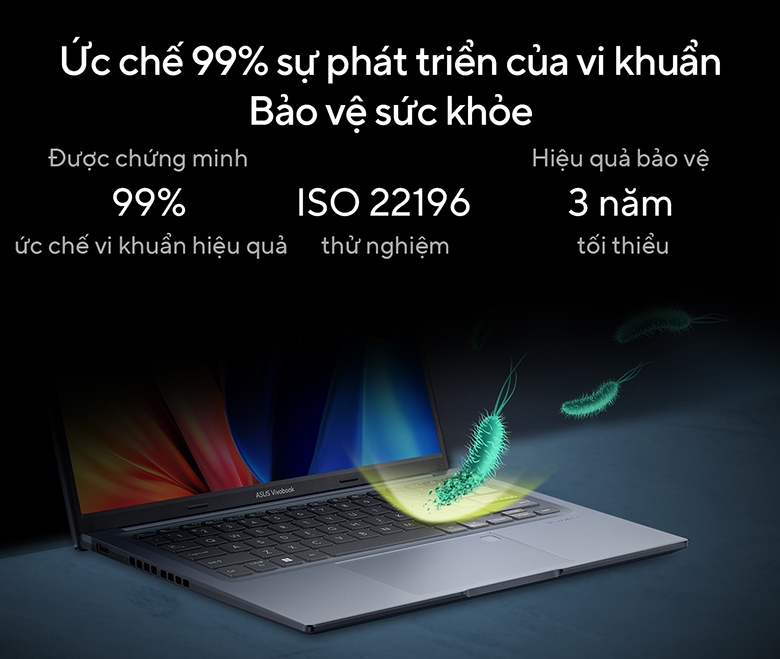 Laptop Asus Vivobook A1503ZA-L1421W lớp kháng khuẩn