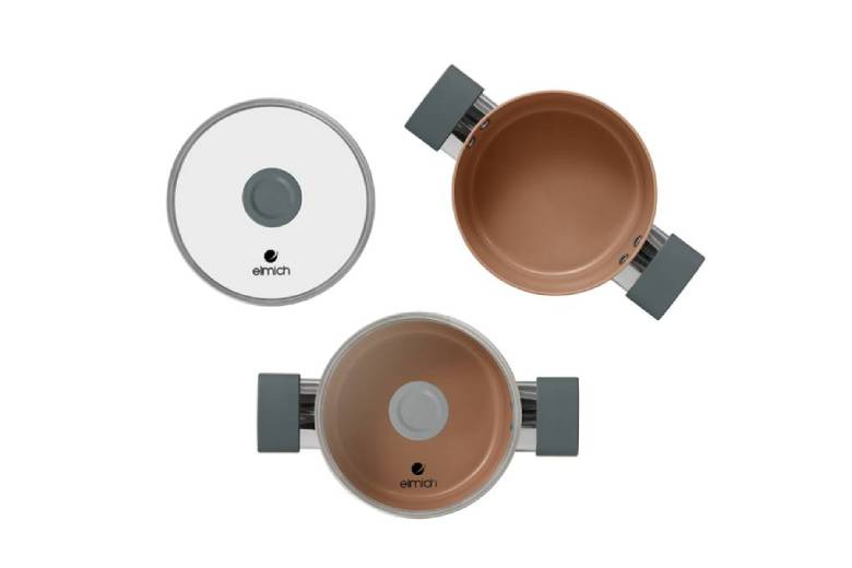 Bộ nồi chống dính Ceramic Elmich EL5240GL01 - Vung phẳng thông minh