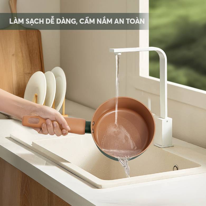  Quánh chống dính ceramic Elmich Harmony EL 540PT16 - Thiết kế tinh tế, sử dụng an toàn