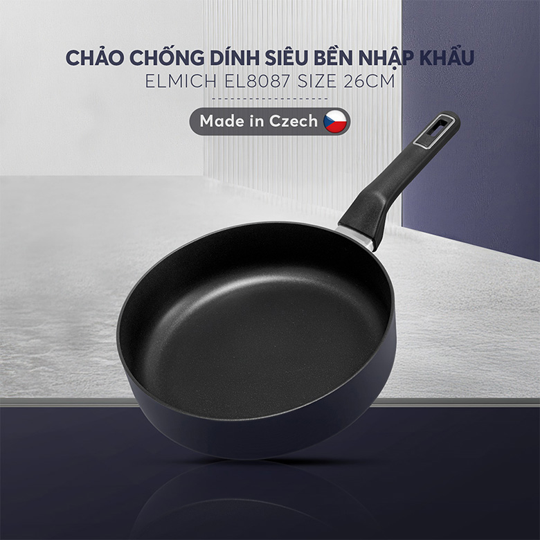 Thiết kế hiện đại, sang trọng - Chảo chống dính nhập khẩu Elmich EL8087