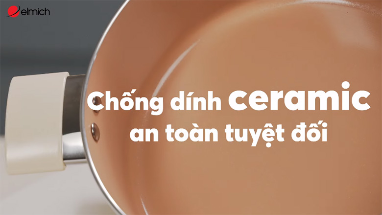 Chống dính Ceramic - Bộ nồi chống dính Ceramic Elmich EL5240BE01