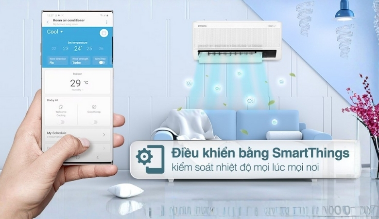 Điều hòa Samsung có thể điều khiển bằng điện thoại