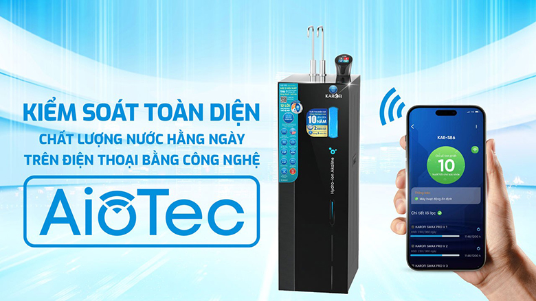 Máy lọc nước Karofi KAE-S86 kết nối ứng dụng điện thoại