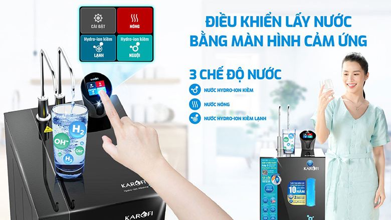 Máy lọc nước Karofi KAE-S86 12 lõi điều khiển cảm ứng