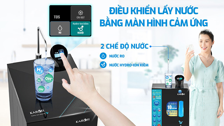 Máy lọc nước Karofi KAE-S68 12 lõi điều khiển cảm ứng