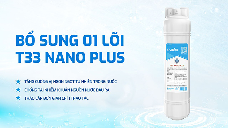 Karofi KAE-S68 PRO bổ sung lõi T33 Nano plus