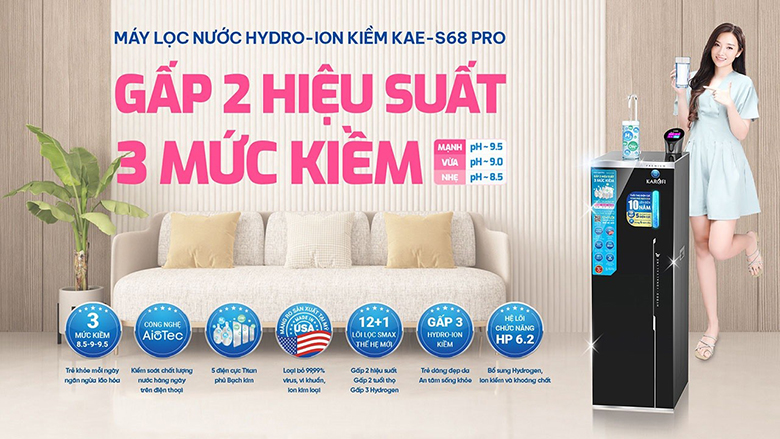 Máy lọc nước Karofi KAE-S68 PRO 13 lõi