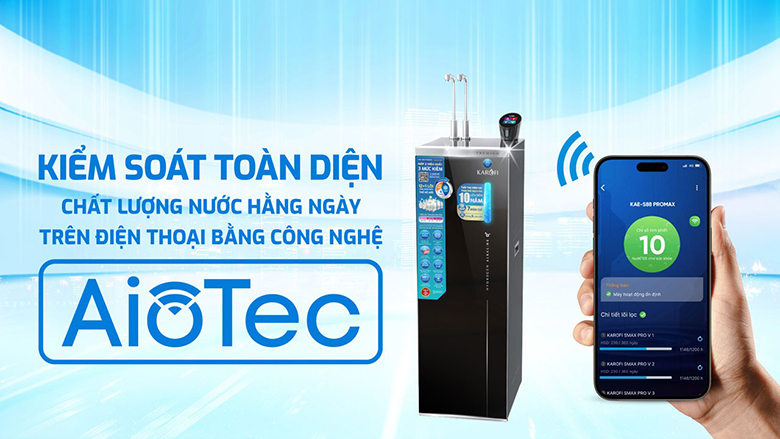 Máy lọc nước Karofi KAE-S88 PROMAX kết nối ứng dụng điện thoại