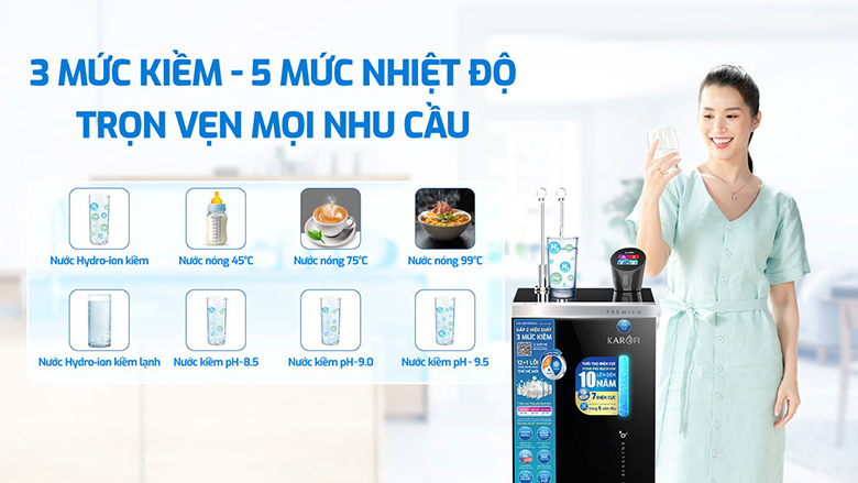  Karofi KAE-S88 PROMAX có 8 chế độ nước
